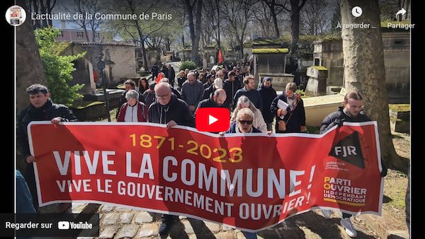 | 26 mars 2023 | Par centaines, travailleurs et jeunes se sont rassemblés devant le mur des Fédérés au cimetière du Père-Lachaise pour rendre hommage à la Commune de Paris et manifester son actualité
